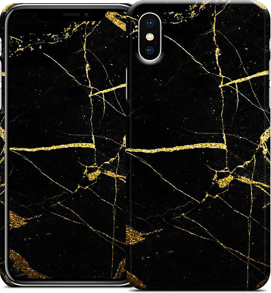 Black and Gold Marble iPhone Case