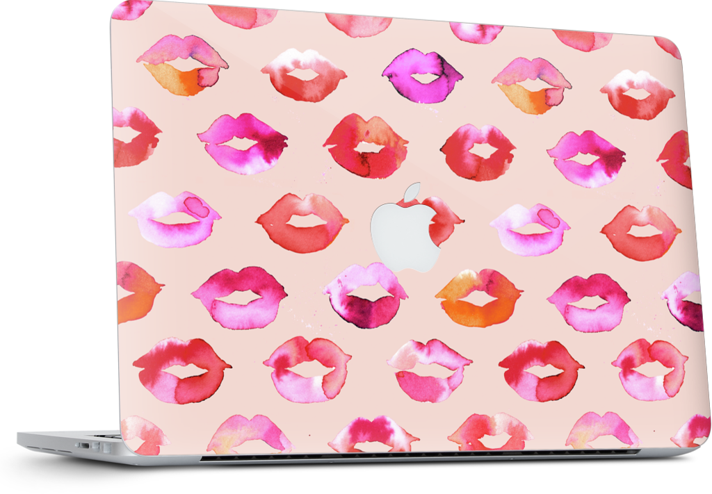 Sweet Coral Pink Lips MacBook Skin