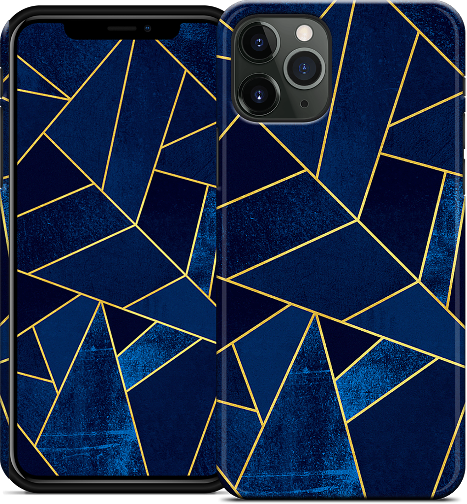 Blue Stone / Gold Lines iPhone Case