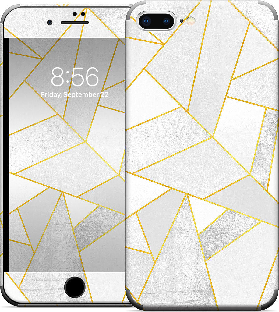 White Stone / Golden Lines iPhone Skin