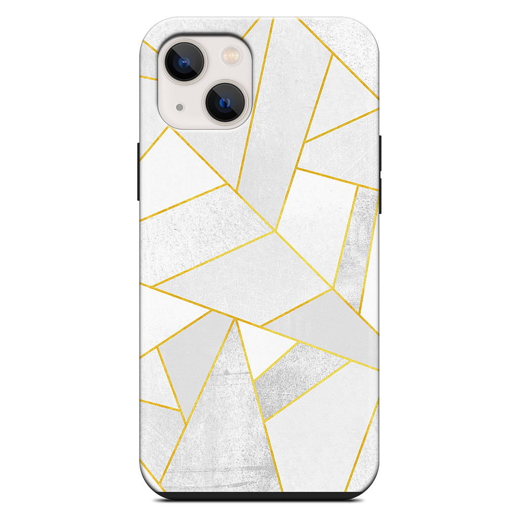 White Stone / Golden Lines iPhone Case