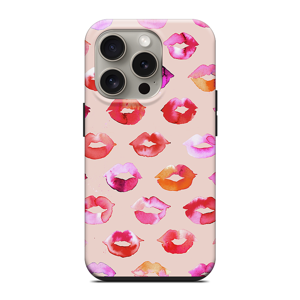 Sweet Coral Pink Lips iPhone Case