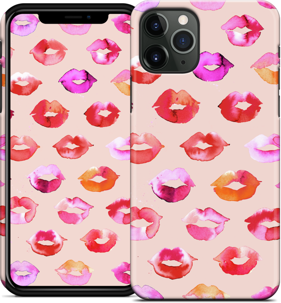 Sweet Coral Pink Lips iPhone Case