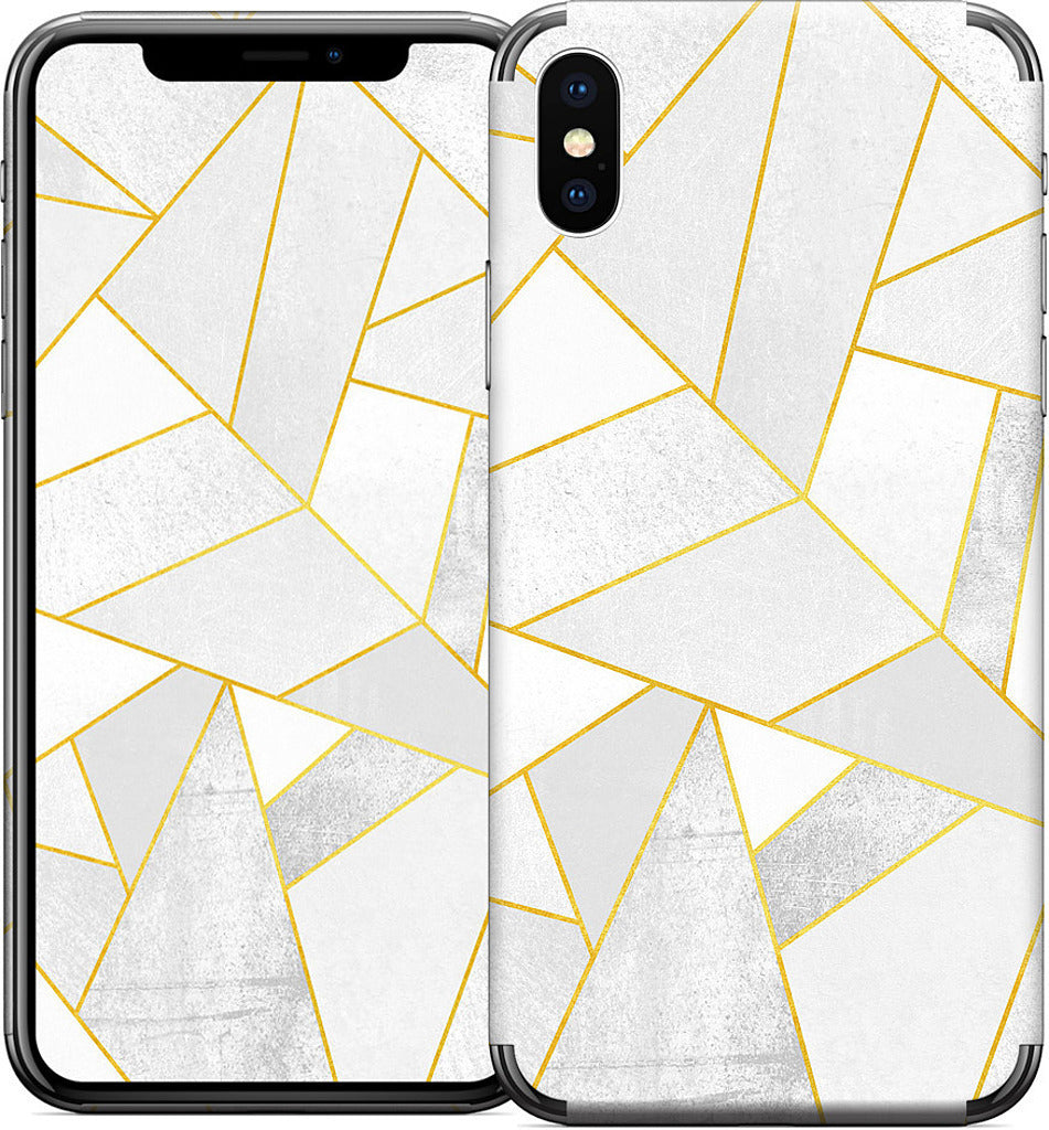 White Stone / Golden Lines iPhone Skin