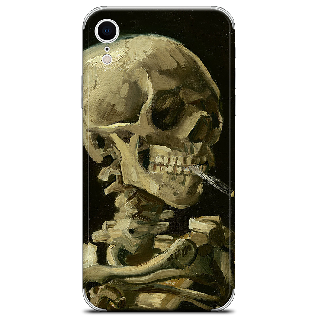 Skull of a Skeleton with Burning Cigarette iPhone Skin