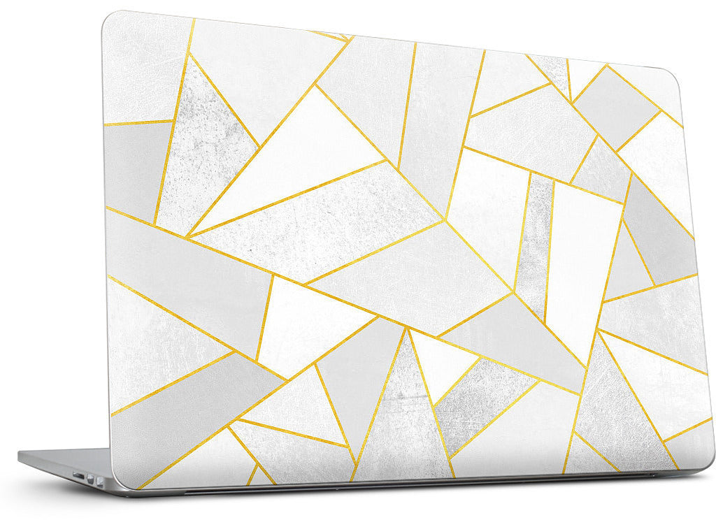 White Stone / Golden Lines MacBook Skin