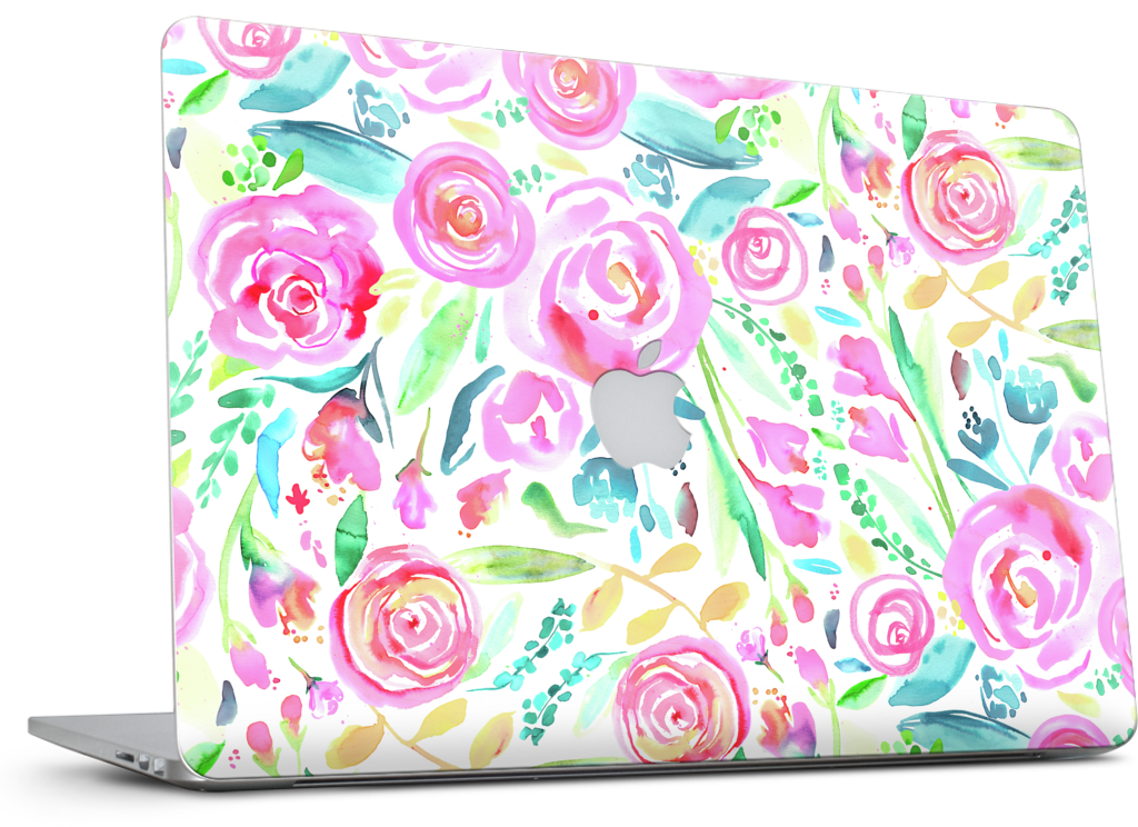 Sweet Floral Roses Pastel Bouquet MacBook Skin