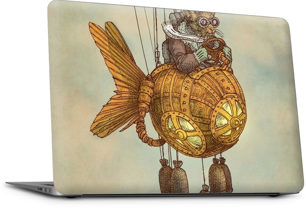 Around The World In A GoldfishFlyer MacBook Skin