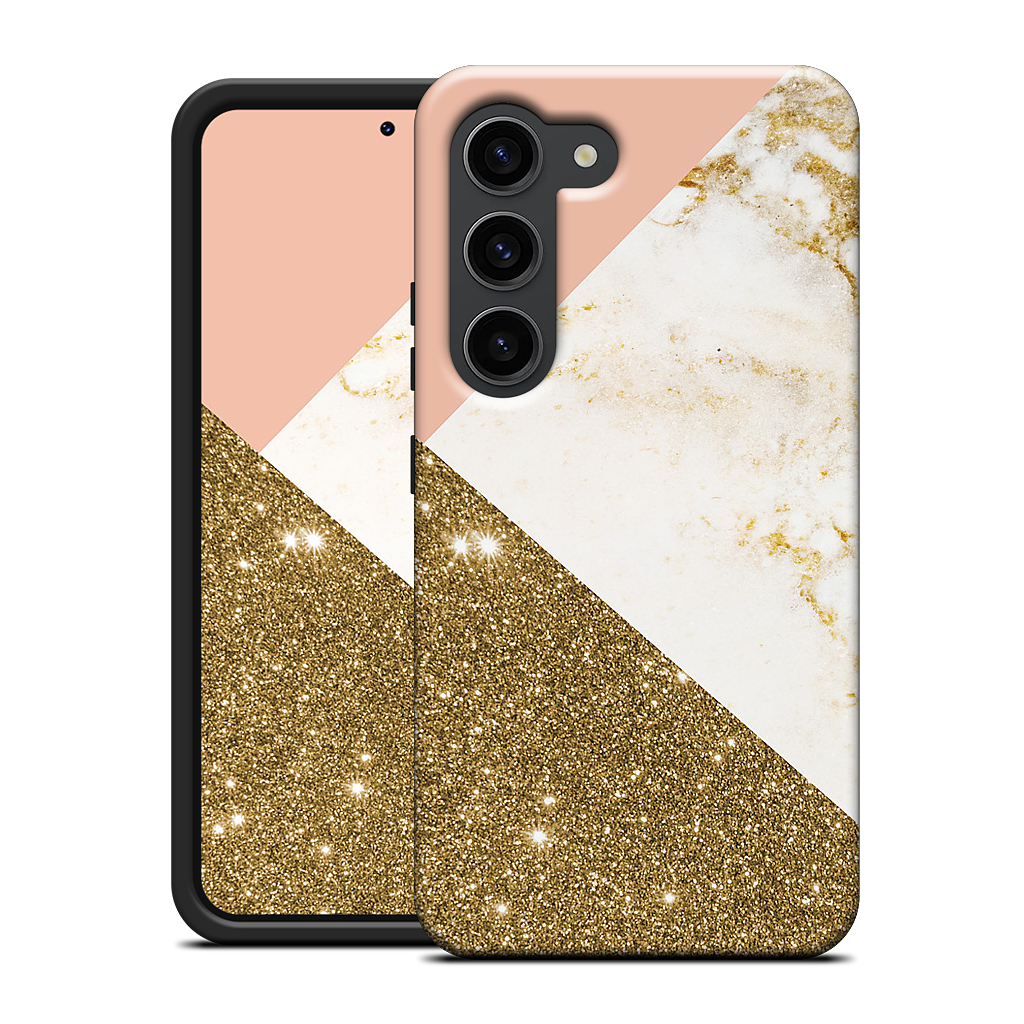 Gold Marble Collage Samsung Case