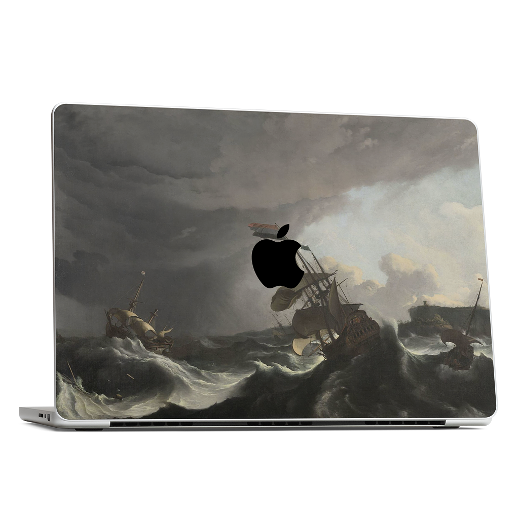 Warships During a Storm MacBook Skin