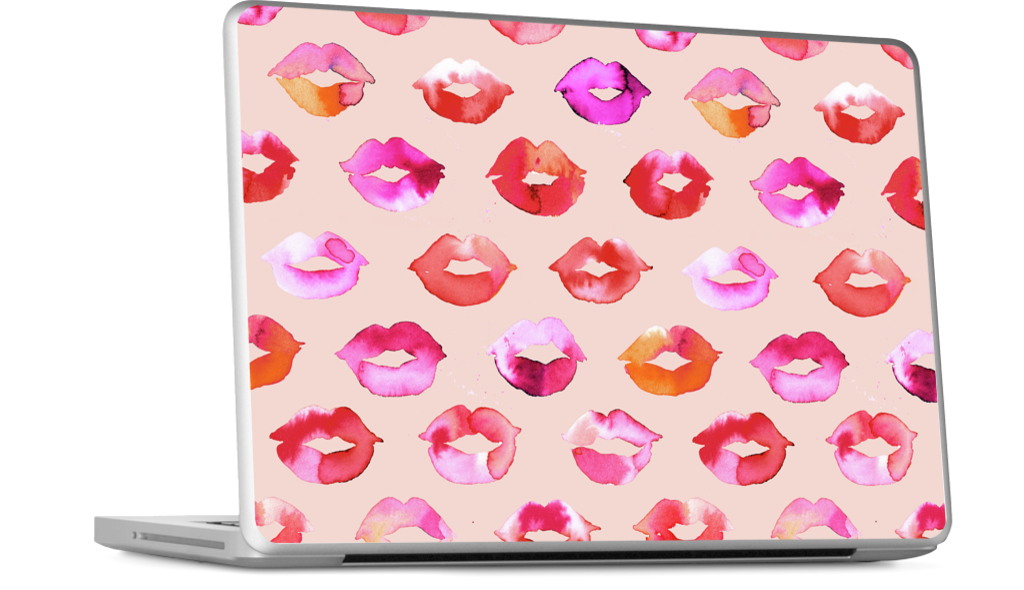 Sweet Coral Pink Lips MacBook Skin