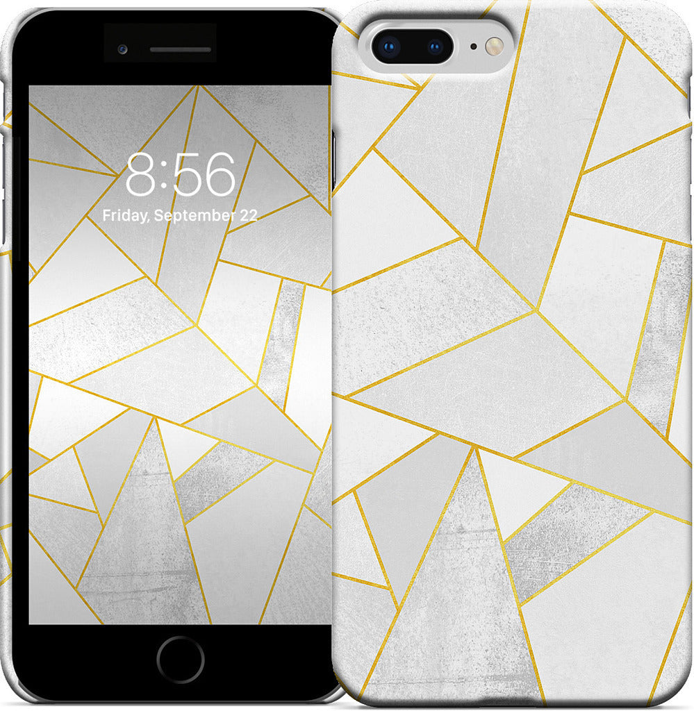 White Stone / Golden Lines iPhone Case