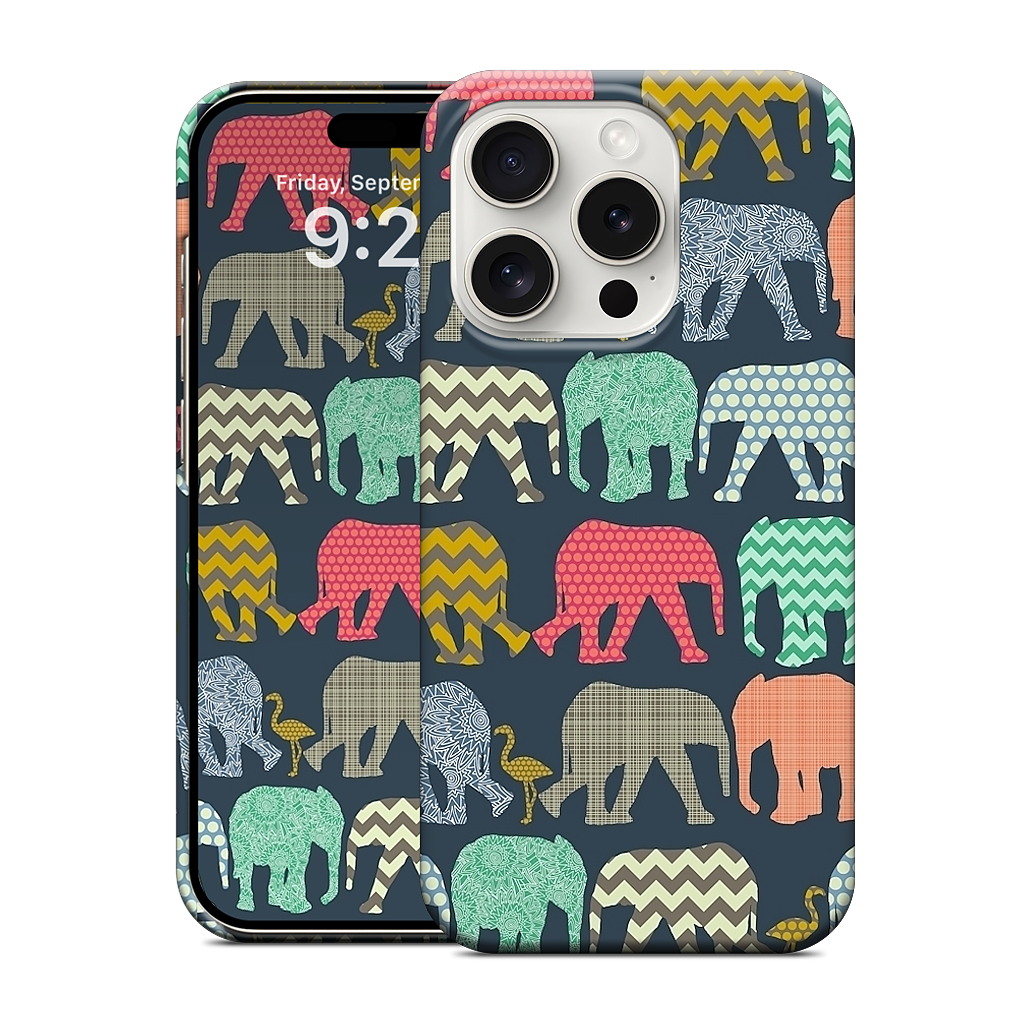 baby elephants and flamingos iPhone Case
