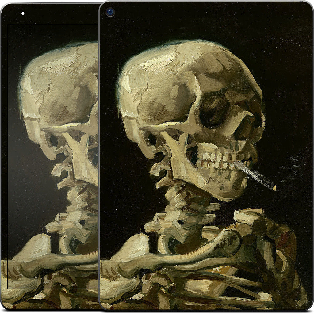 Skull of a Skeleton with Burning Cigarette iPad Skin