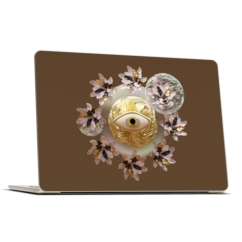Golden Flowers MacBook Skin