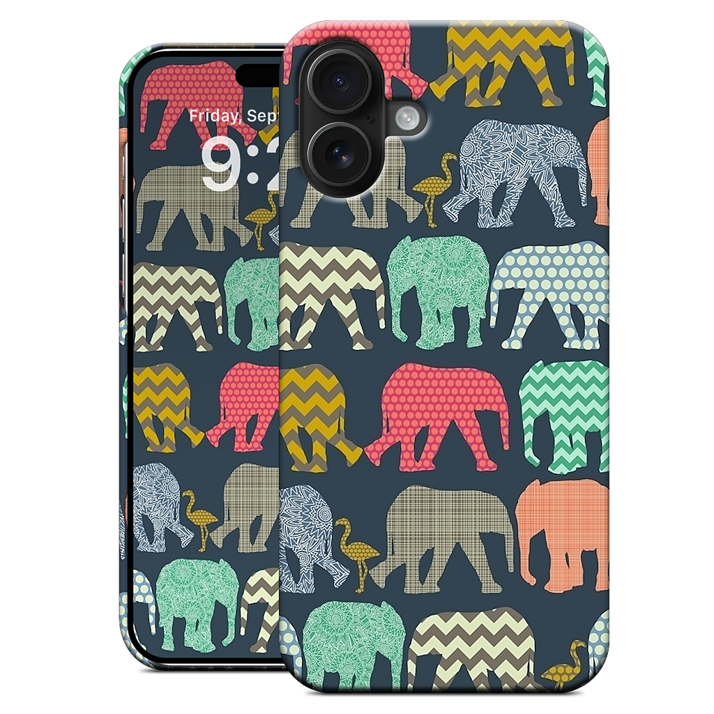 baby elephants and flamingos iPhone Case