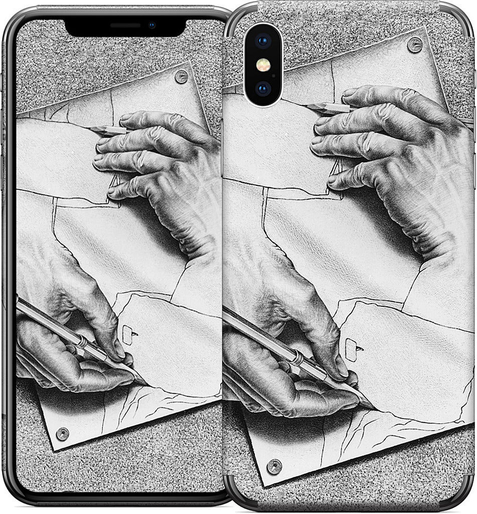 Drawing Hands iPhone Skin
