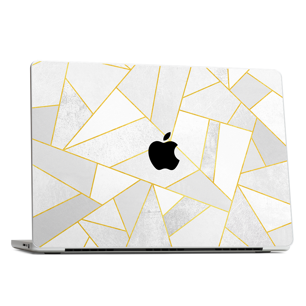White Stone / Golden Lines MacBook Skin