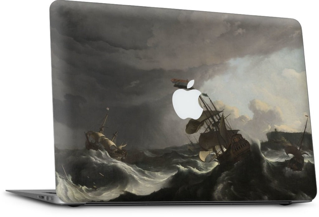 Warships During a Storm MacBook Skin