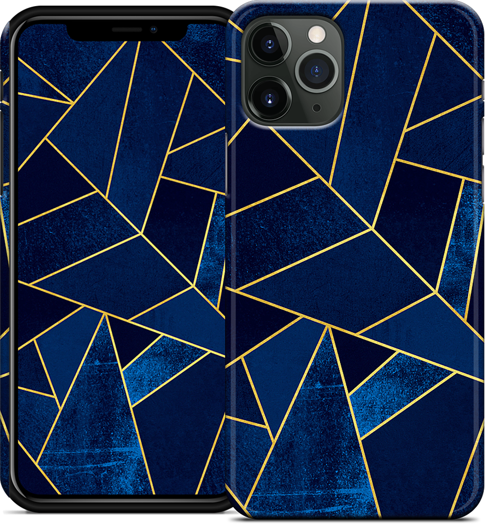 Blue Stone / Gold Lines iPhone Case