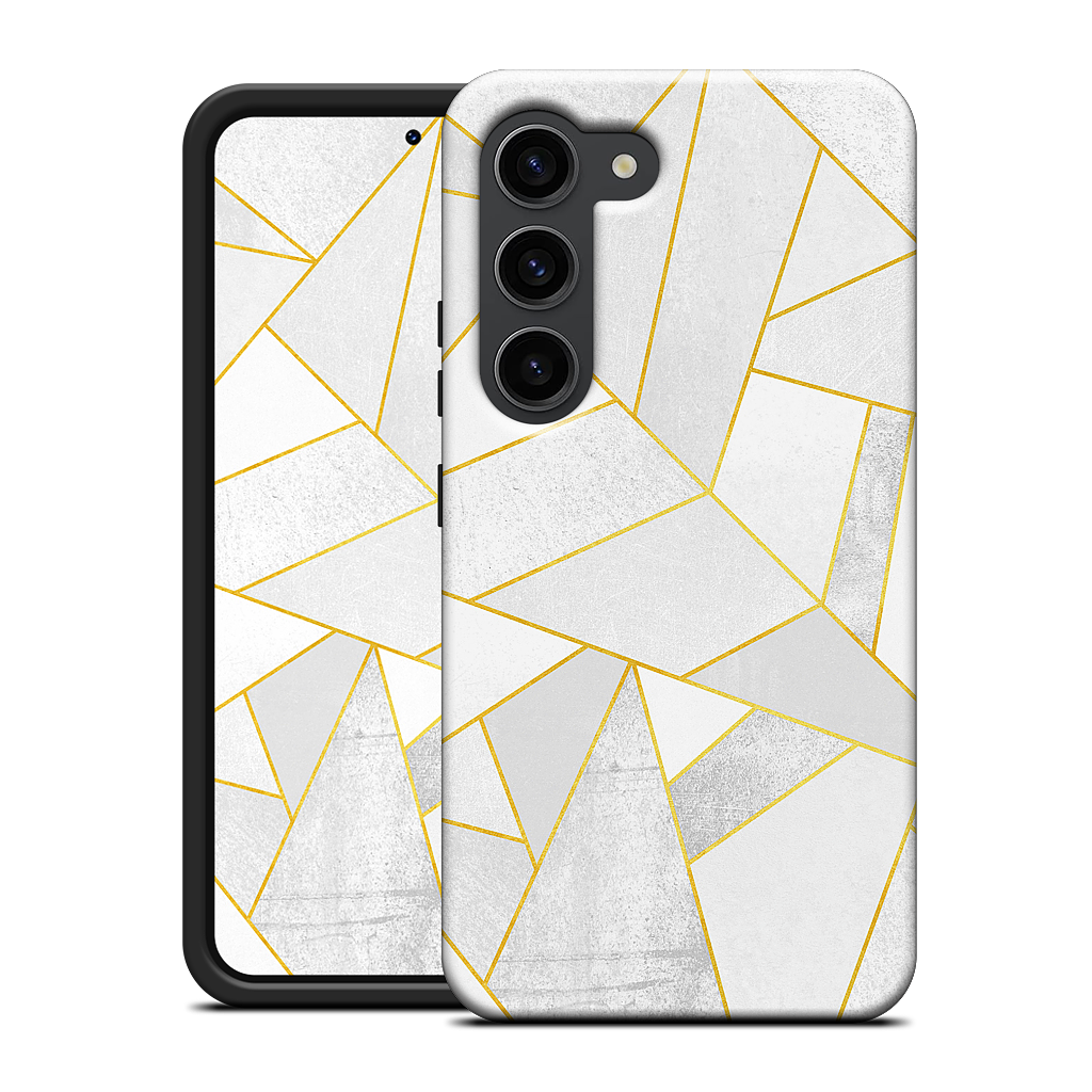 White Stone / Golden Lines Samsung Case