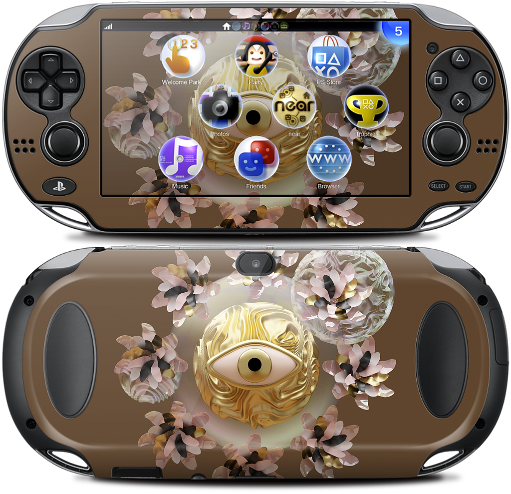 Golden Flowers PlayStation Skin