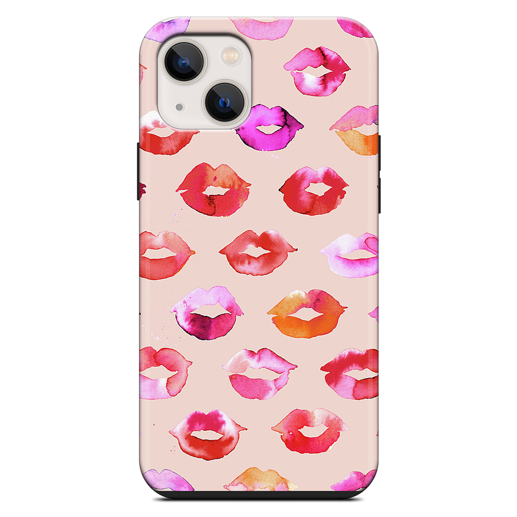 Sweet Coral Pink Lips iPhone Case