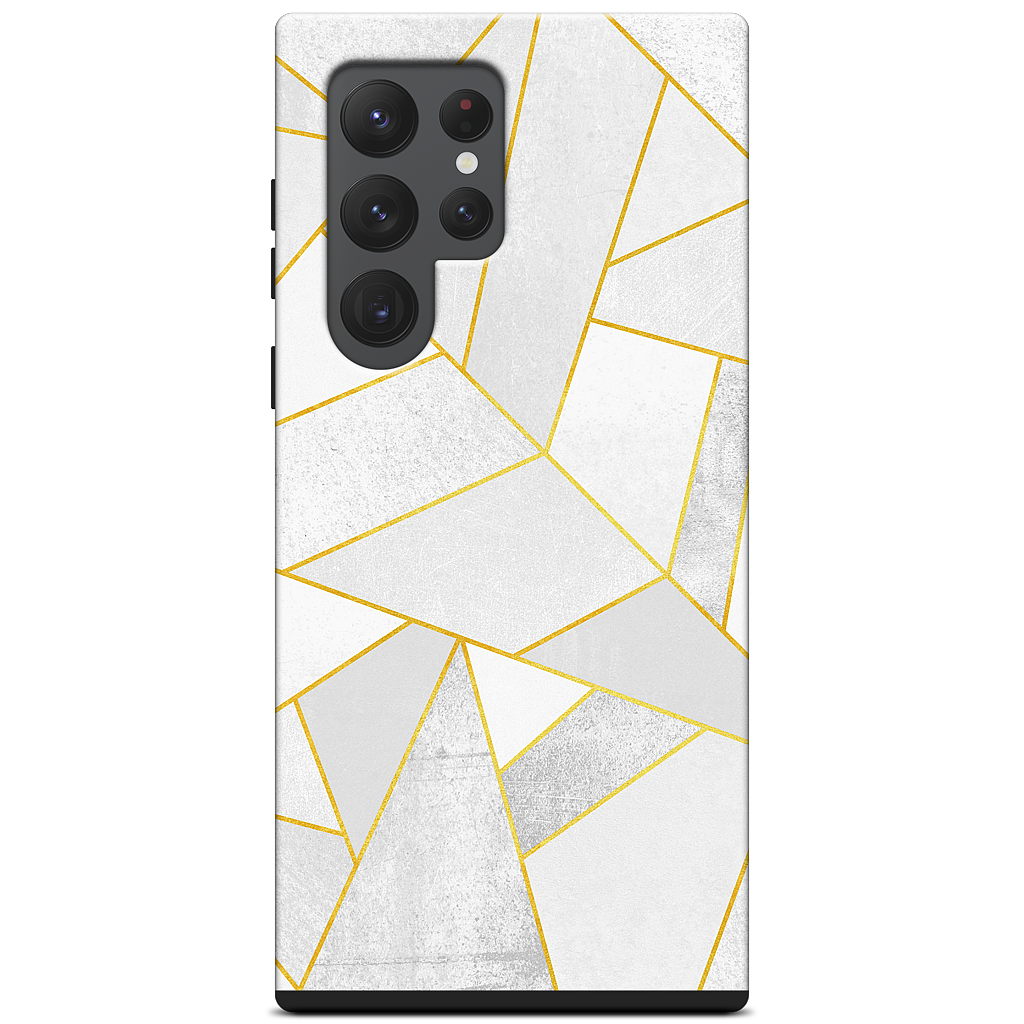 White Stone / Golden Lines Samsung Case
