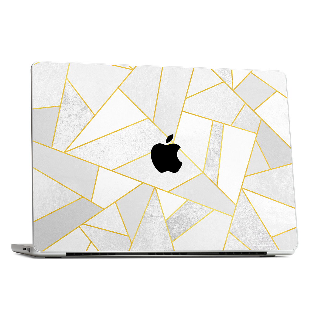 White Stone / Golden Lines MacBook Skin