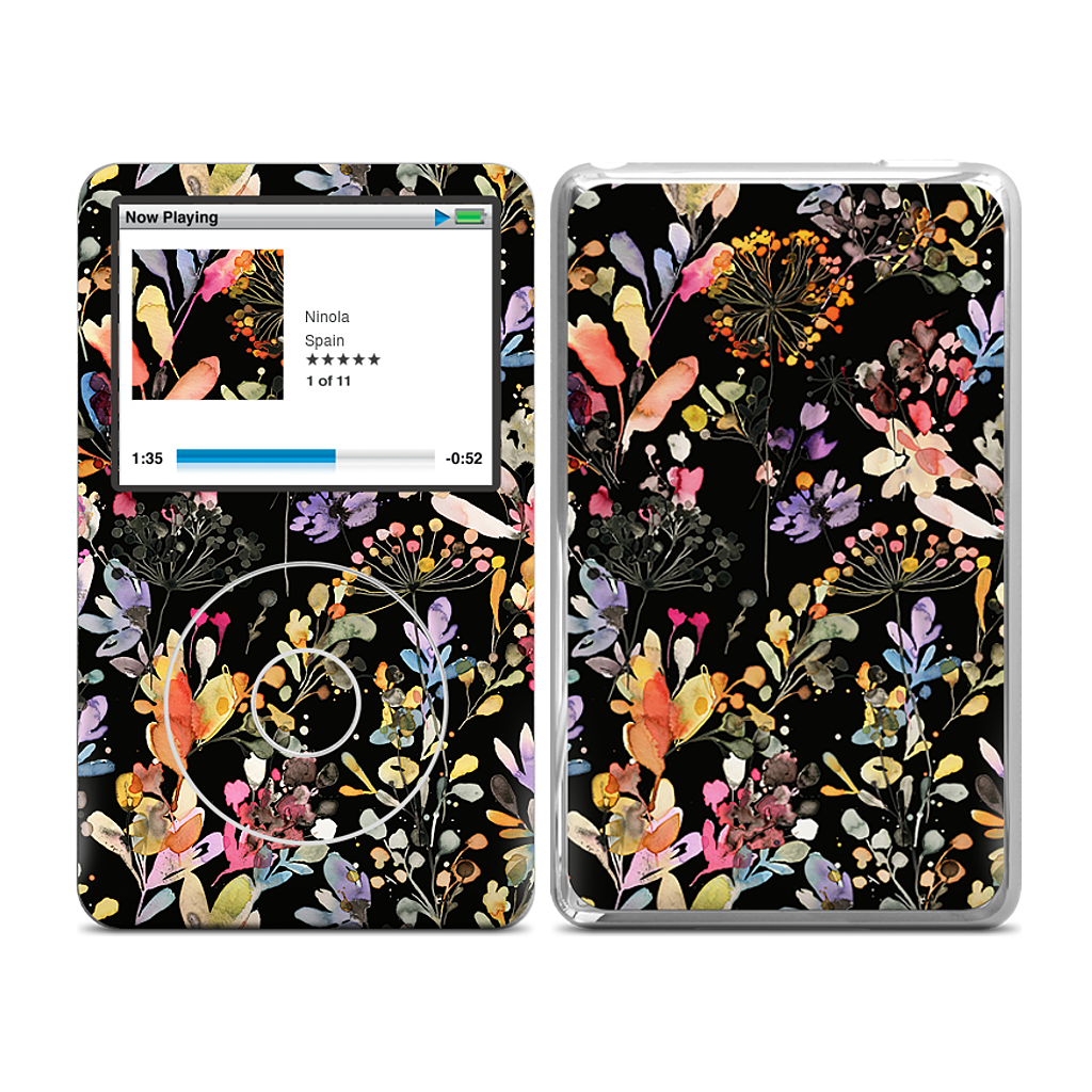 Wild Grasses (Black) iPod Skin