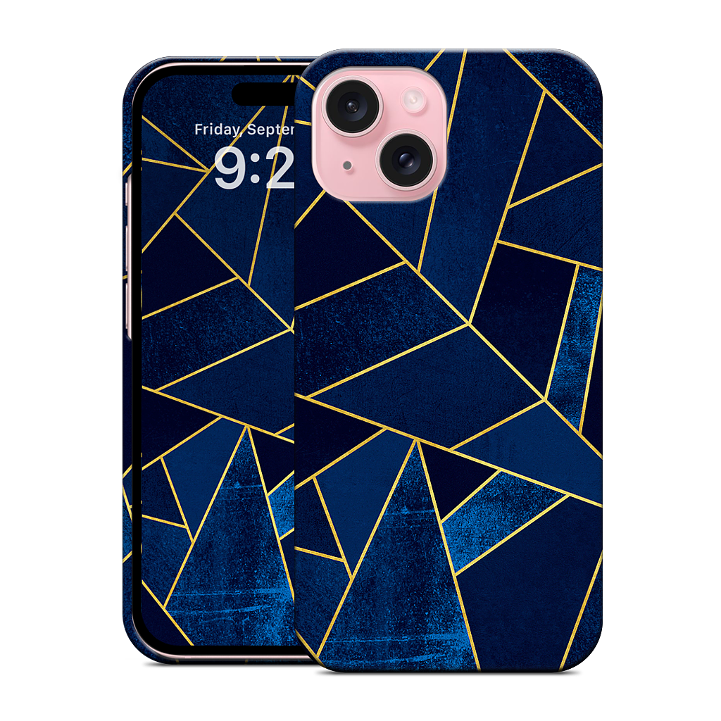 Blue Stone / Gold Lines iPhone Case