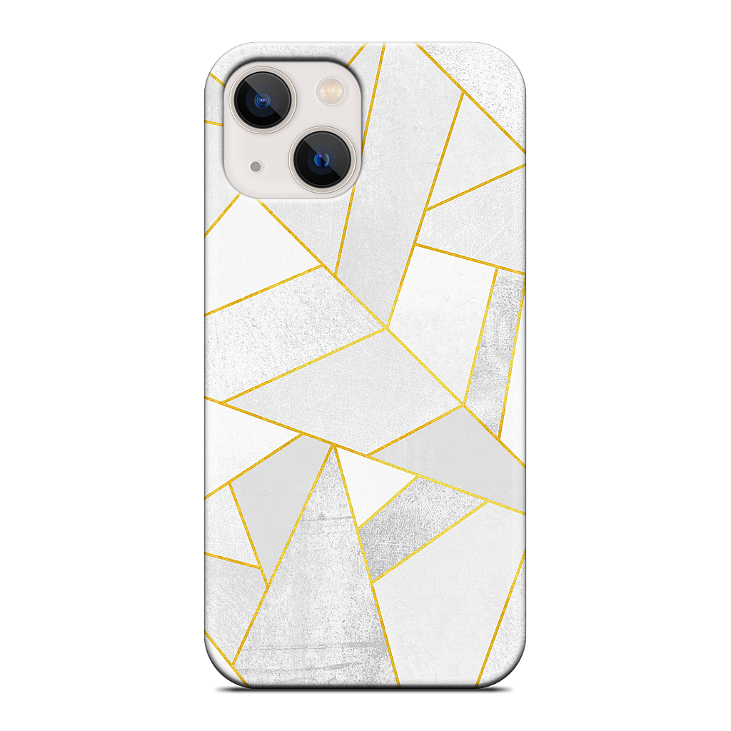 White Stone / Golden Lines iPhone Case