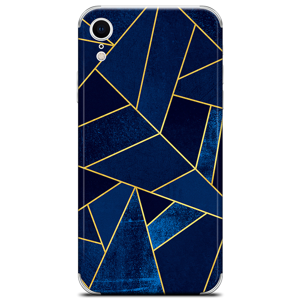 Blue Stone / Gold Lines iPhone Skin