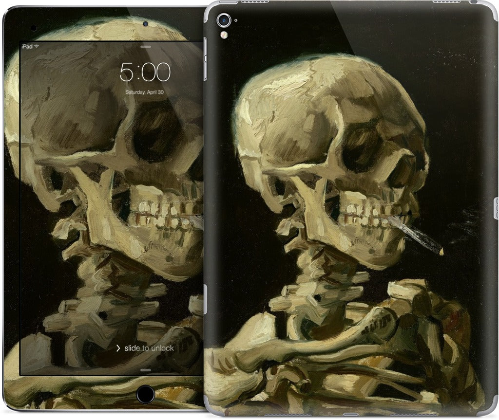 Skull of a Skeleton with Burning Cigarette iPad Skin