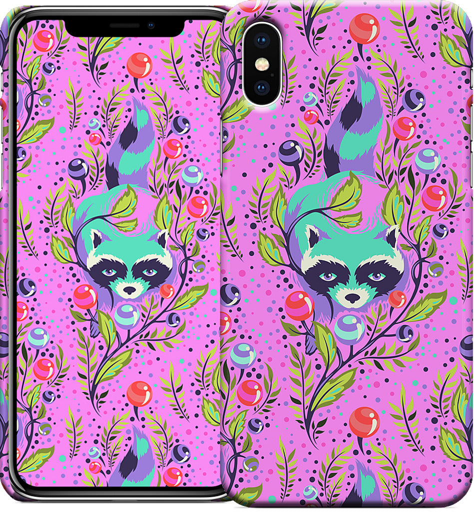 Raccoon Fuchsia iPhone Case
