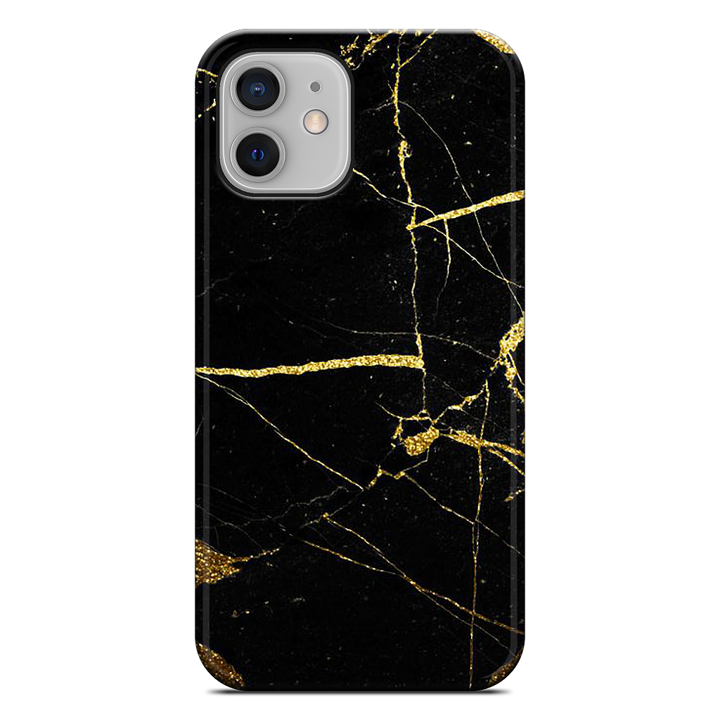 Black and Gold Marble iPhone Case