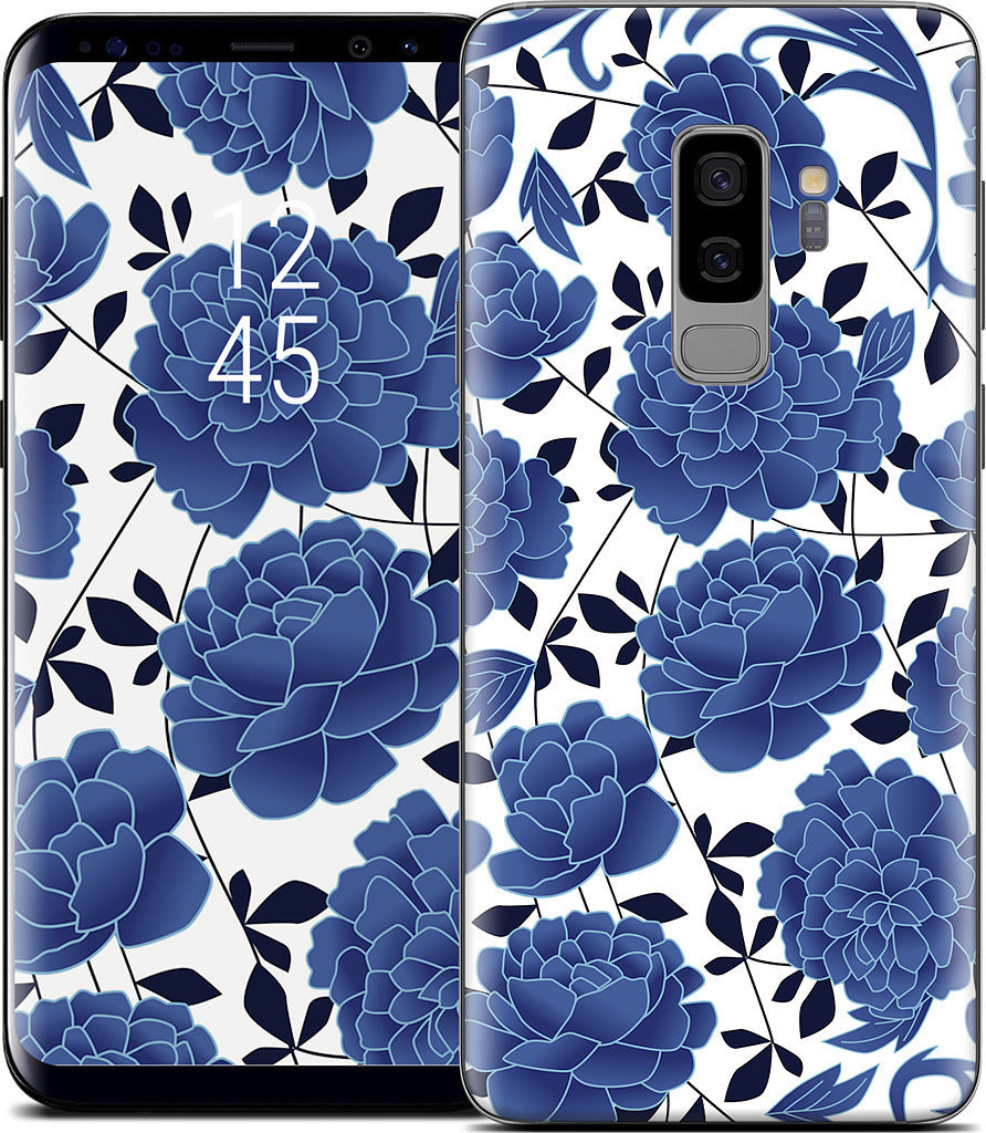 Blue flowers Samsung Skin