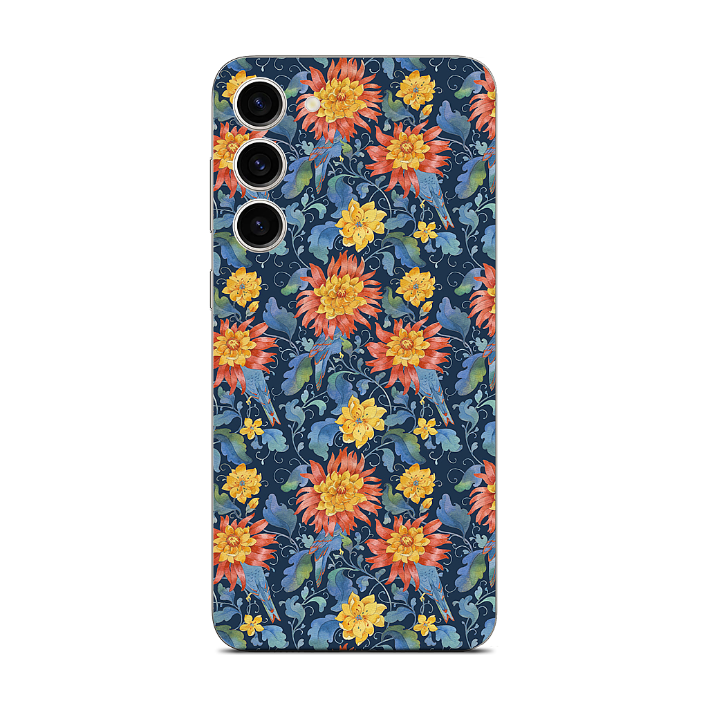 Blue Bird Pattern Samsung Skin
