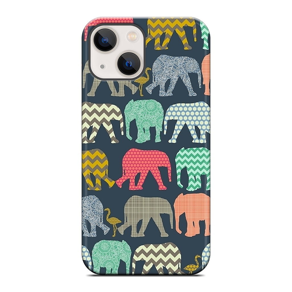 baby elephants and flamingos iPhone Case