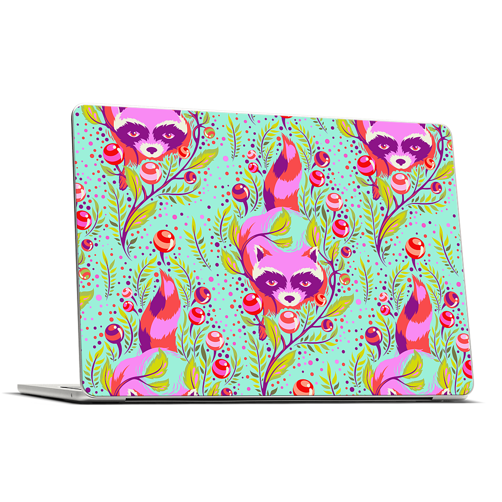Raccoon Poppy MacBook Skin