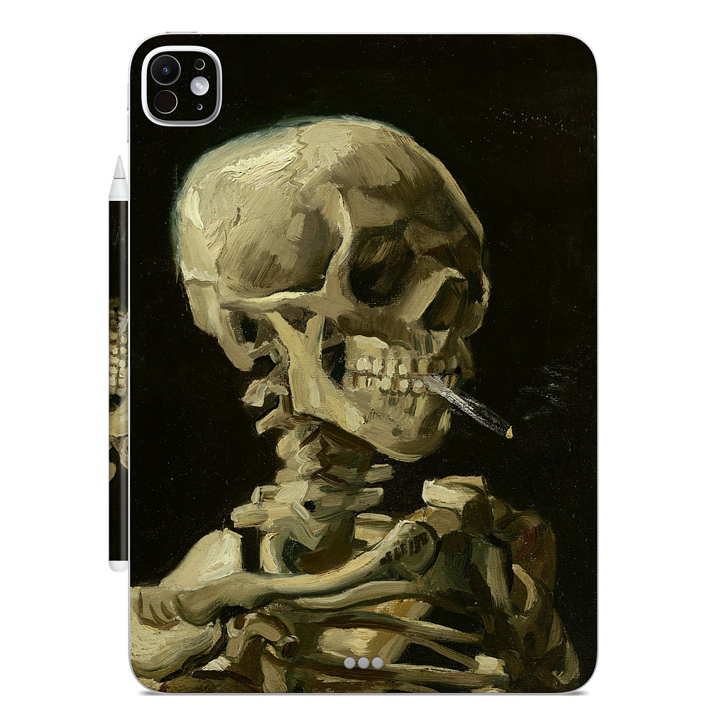 Skull of a Skeleton with Burning Cigarette iPad Skin