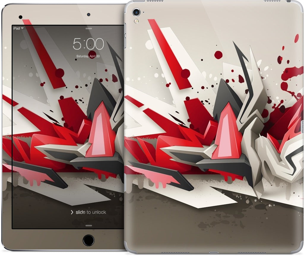 Red Metal iPad Skin