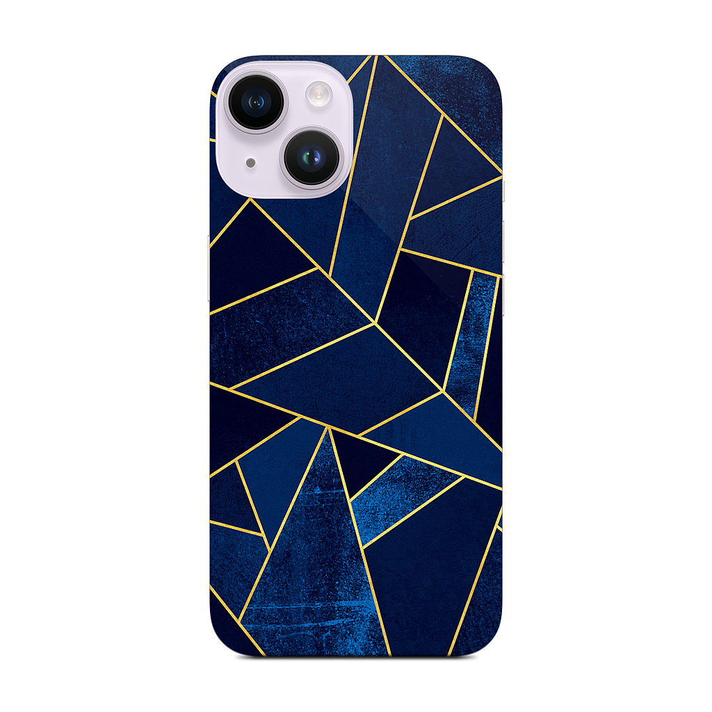 Blue Stone / Gold Lines iPhone Skin