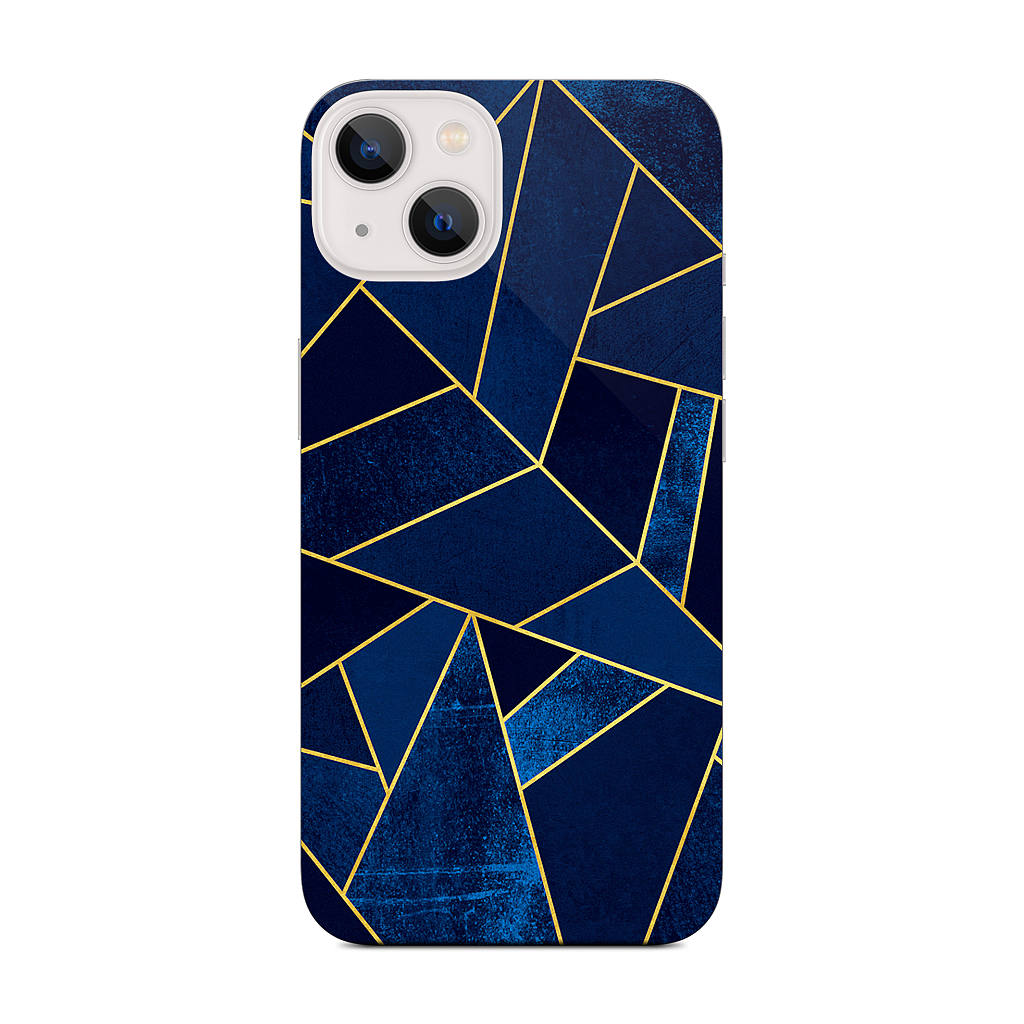 Blue Stone / Gold Lines iPhone Skin