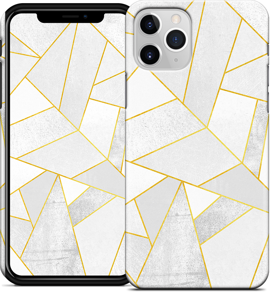 White Stone / Golden Lines iPhone Case