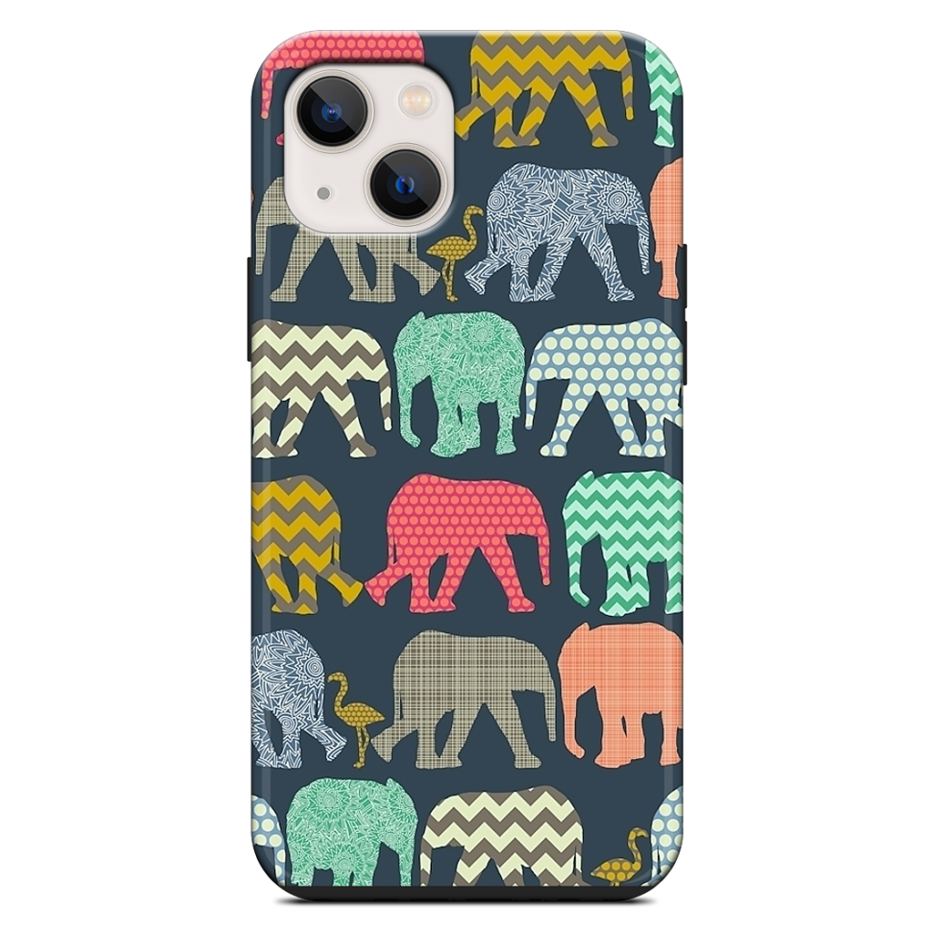 baby elephants and flamingos iPhone Case