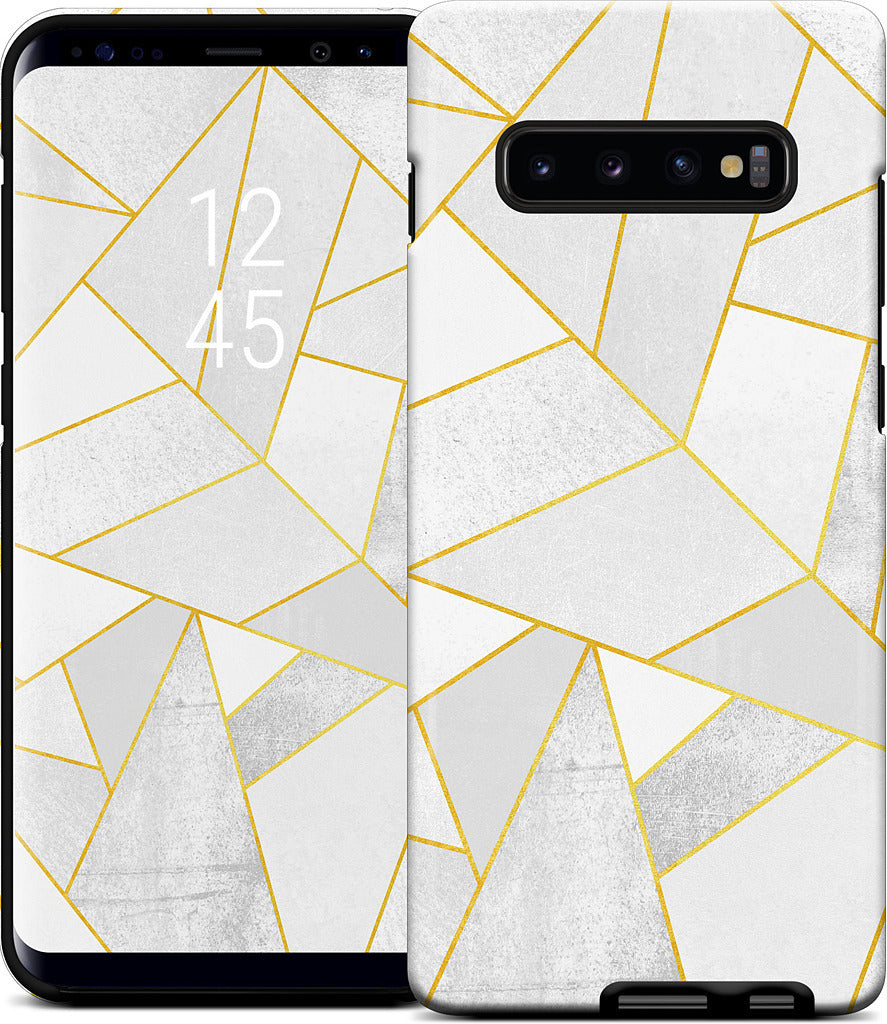 White Stone / Golden Lines Samsung Case