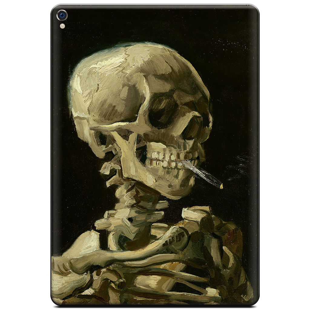 Skull of a Skeleton with Burning Cigarette iPad Skin