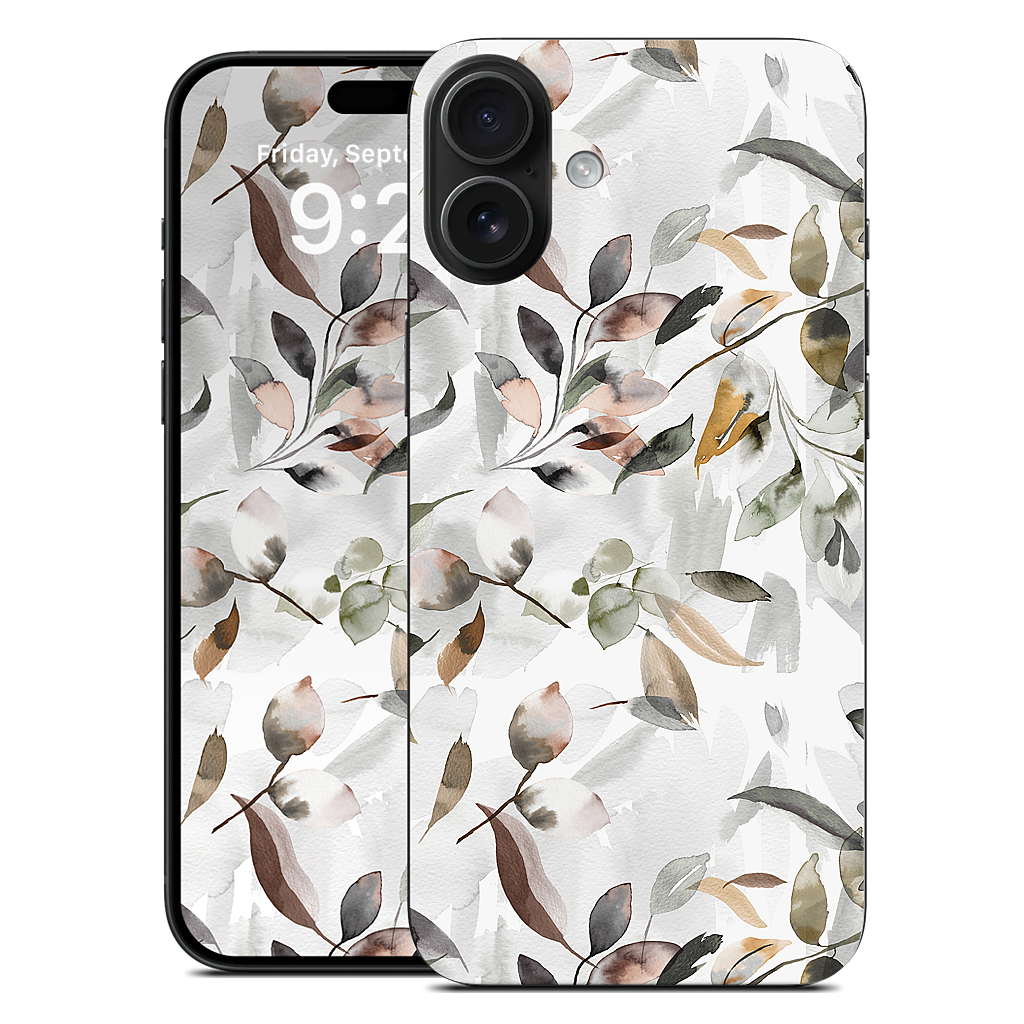 Watercolor Leaves Green iPhone Skin