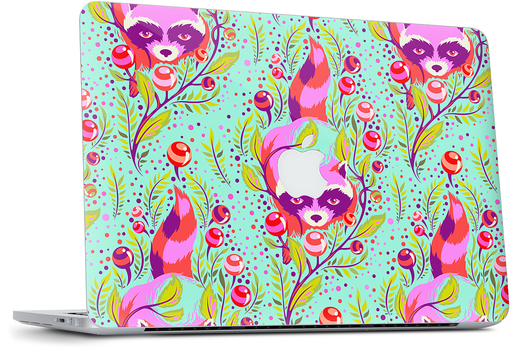 Raccoon Poppy MacBook Skin